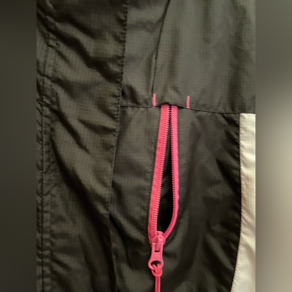 Warehouse One Windbreaker in Medium. Black and white with hot pink highlights. - Picture 7 of 15